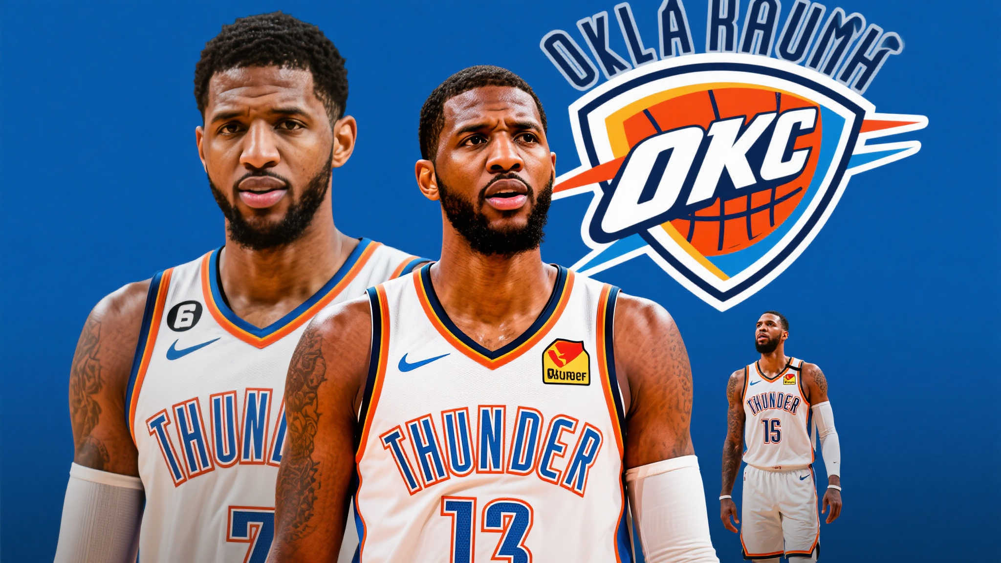 美媒发布保罗-乔治恶搞图:送给雷霆的“特别献礼”! 随着美媒发布的一张充满调侃意味的合成图片,NBA球